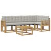 vidaXL Set vanjskih sofa s jastukom 6 pcs Bijela i svjetlosiva