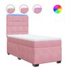 vidaXL Box spring krevet s madracem ružičasti 90x200 cm bar&scaron;unasti