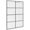 vidaXL Pregrada za tu&scaron;iranje s prozirnim staklom ESG 140 x 195 cm crna