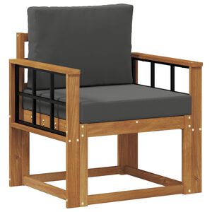 vidaXL Vanjski kauč Čvrsto drvo akacije i poliester Prirodna