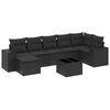 vidaXL 8-dijelni set vrtnih sofa od poliratana s jastucima crni