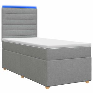 vidaXL Boxspring krevet s madracem Svjetlosiva 80 x 200 cm Tkanina