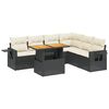 vidaXL 7-dijelni set vrtnih sofa od poliratana s jastucima crni