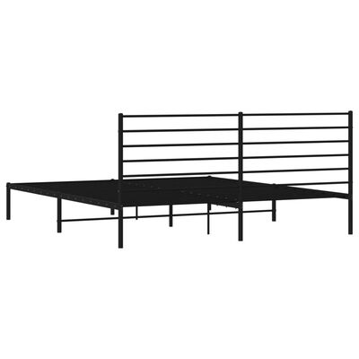 vidaXL Metalni okvir za krevet s uzglavljem crni 183x213 cm