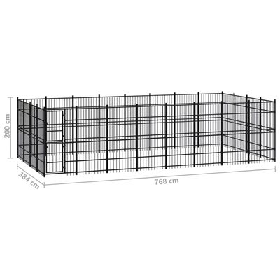 vidaXL Vanjski kavez za pse čelični 29,49 m²