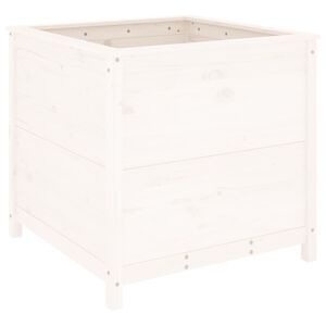 vidaXL Vrtna sadilica bijela 82,5 x 82,5 x 78 cm od masivne borovine