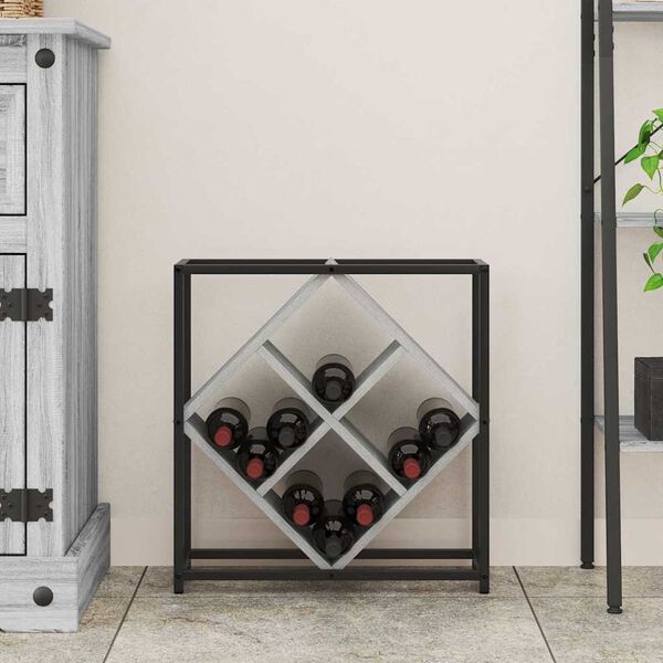 vidaXL Stalak za vino Siva Sonoma 51 x 18 x 52,5 cm Konstruirano drvo