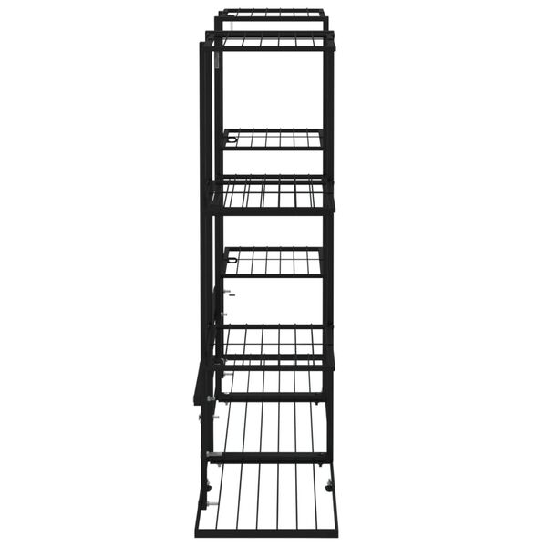 vidaXL Stalak za cvijeće 94,5 x 25 x 89 cm crni željezni