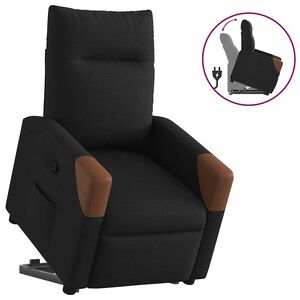 vidaXL Naslonjač na podizanje od tkanine crni
