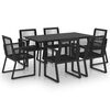 vidaXL 7-dijelni vrtni blagovaonski set od PVC ratana crni