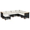 vidaXL 7-dijelni set vrtnih sofa od poliratana s jastucima crni
