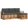 vidaXL Set vanjskih sofa 4 kom. Prirodna i antracit