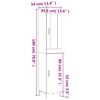 vidaXL Visoka komoda dimljeni hrast 34,5x34x180cm konstruiranog drva