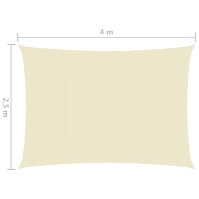 vidaXL Jedro protiv sunca od tkanine Oxford pravokutno 2,5 x 4 m krem