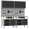 vidaXL Set radnog stola 8 kom. Crna i Siva 200 x 55 x 200 cm