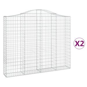 vidaXL Lučne gabionske ko&scaron;are 2 kom 200x30x160/180cm pocinčano željezo