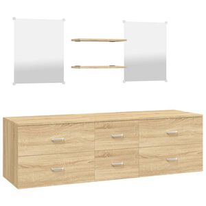 vidaXL 5-dijelni set kupaonskog namje&scaron;taja boja hrasta drveni