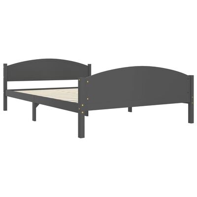 vidaXL Okvir za krevet od masivne borovine tamnosivi 160 x 200 cm