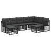 vidaXL Set vanjskih sofa Crna i tamno siva Poliester