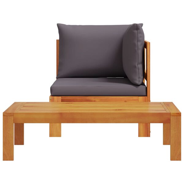 vidaXL 2-dijelni set vrtnih sofa s jastucima masivno bagremovo drvo