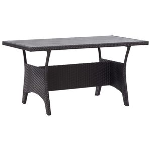 vidaXL Vrtni stol crni 120 x 70 x 66 cm od poliratana