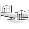 vidaXL Metalni okvir kreveta uzglavlje i podnožje crni 80x200 cm