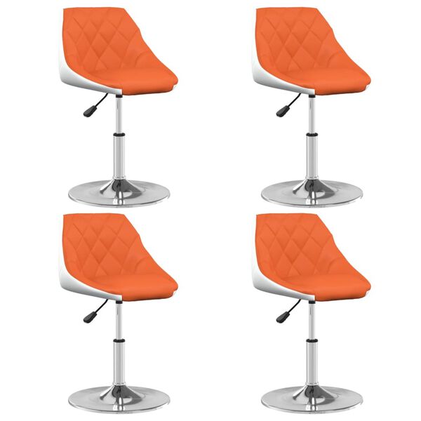 vidaXL Blagovaonske stolice od umjetne kože 4 kom narančasto-bijele