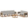 vidaXL Set vanjskih sofa s jastukom 8 pcs Prirodna i svjetlosiva