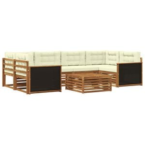 vidaXL Set vanjskih sofa 7 kom. Prirodna i krem Poliester