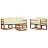 vidaXL Set vanjskih sofa s jastukom 6 pcs Prirodna i krem