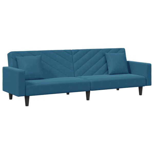 vidaXL 2-dijelni set sofa s jastucima plavi baršunasti