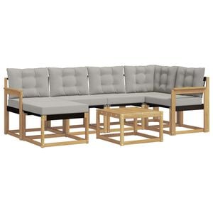 vidaXL Set vanjskih sofa 7 kom. Bijela i svjetlosiva