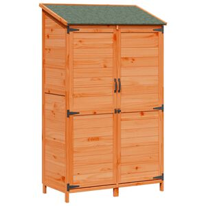 vidaXL Vrtna &Scaron;upa s krovom Smeđa 106,5 x 56 x 176 cm Čvrsto drvo jele