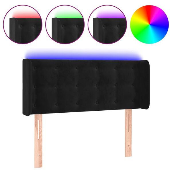 vidaXL LED uzglavlje crno 93x16x78/88 cm bar&scaron;unasto