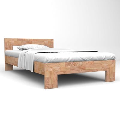 vidaXL Okvir za krevet od masivne hrastovine 140 x 200 cm