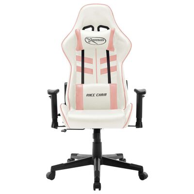 vidaXL Igraća stolica od umjetne kože bijelo-ružičasta