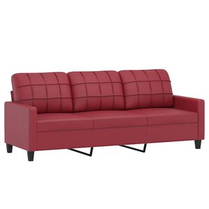 vidaXL Trosjed crvena boja vina 180 cm od umjetne kože