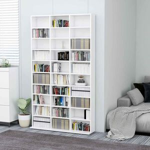 vidaXL Ormarić za CD-ove bijeli 102x23x177,5 cm od konstruiranog drva