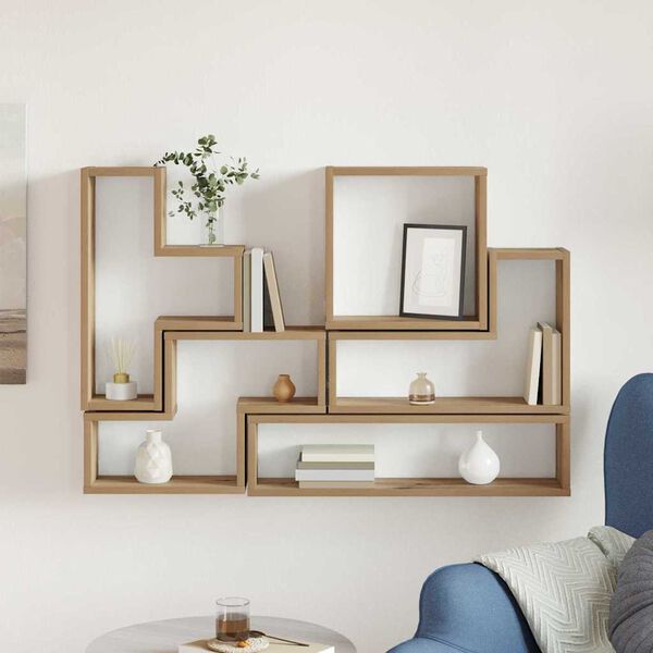 vidaXL Zidna Kocka hrast artisan 96 x 12 x 64 cm Konstruirano drvo