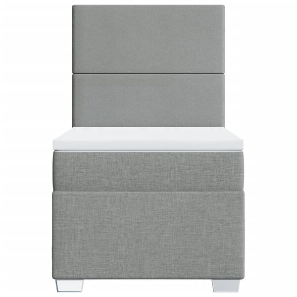 vidaXL Krevet s oprugama i madracem svjetlosivi 100x200 cm od tkanine