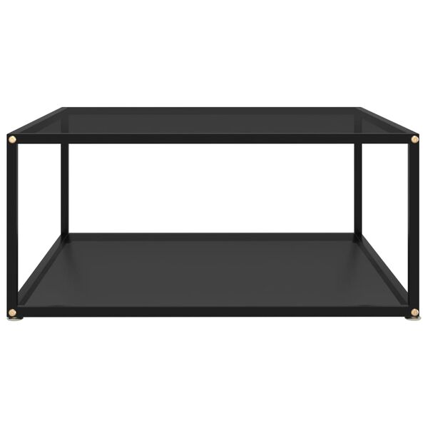 322893 vidaXL Coffee Table Black 80x80x35 cm Tempered Glass