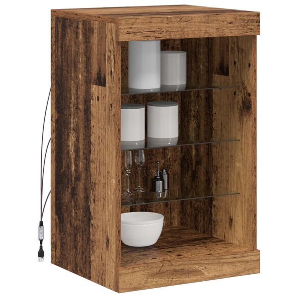 vidaXL LED komoda Staro drvo 41 x 37 x 67 cm Konstruirano drvo