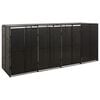 vidaXL Spremi&scaron;te za 4 kante za smeće crno 274 x 80 x 117 cm poliratan