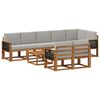 vidaXL Set vanjskih sofa 9 pcs Prirodna i svjetlosiva Poliester