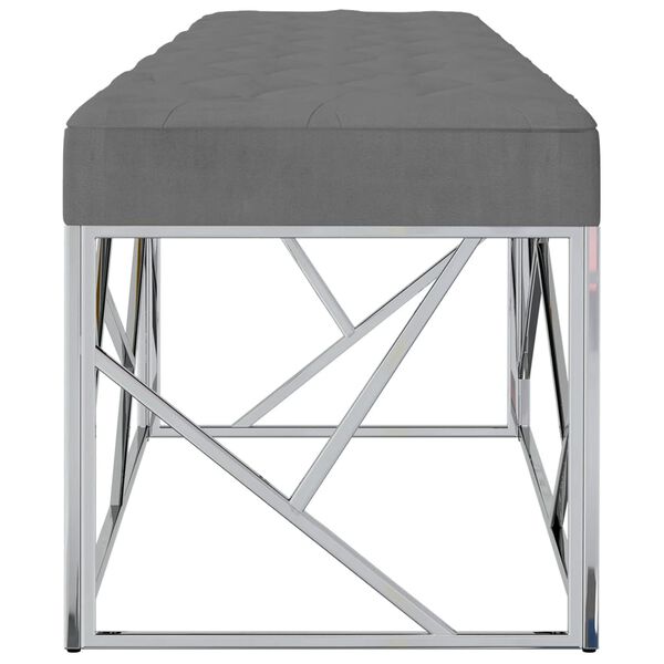 vidaXL Klupa 97 cm tamnosiva bar&scaron;unasta tkanina i nehrđajući čelik