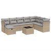 vidaXL 9-dijelni set vrtnih sofa s jastucima bež od poliratana