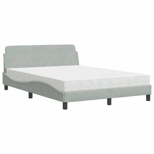 vidaXL Krevet s madracem Dover svjetlosivi 120 x 200 cm bar&scaron;unasti