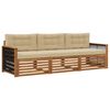 vidaXL Set vanjskih sofa s jastukom 3 pcs Prirodna i bež
