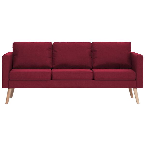 vidaXL 2-dijelni set sofa od tkanine crvena boja vina