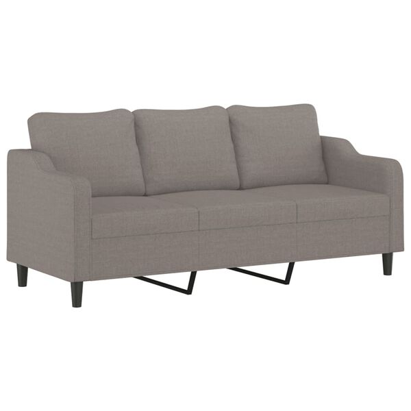 vidaXL 3-dijelni set sofa s jastucima smeđesivi od tkanine